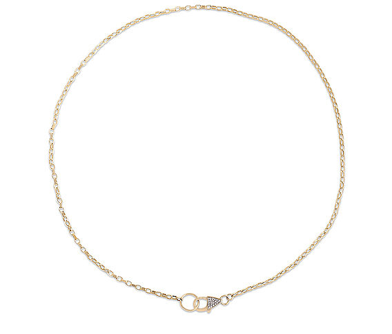 Diamond Chain Lariat Necklace 